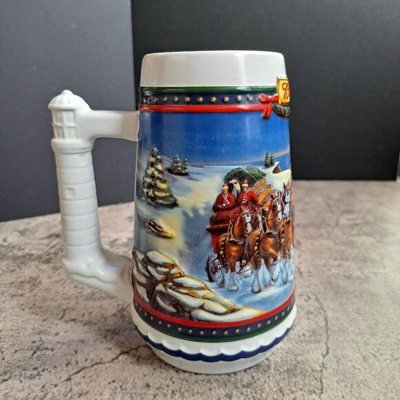 Guiding The Way Home 2002 Budweiser Holiday Beer Stein Mug Lighthouse - Picture 4 of 8